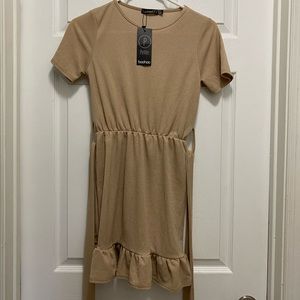 Petite Ruffle Hem Tie Waist Dress